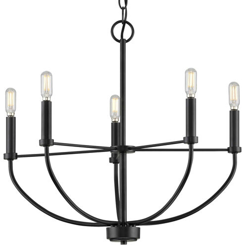 Leyden 5 Light 22 inch Matte Black Chandelier Ceiling Light