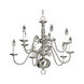 Americana 10 Light 26 inch Brushed Nickel Chandelier Ceiling Light