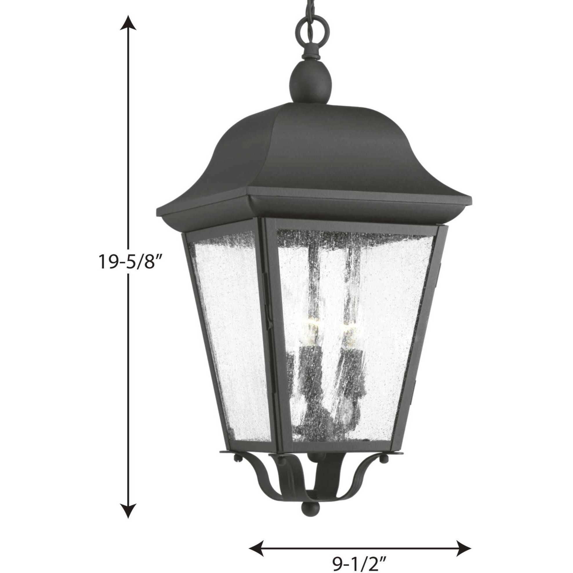 Kiawah 3 Light 10 inch Textured Black Outdoor Hanging Lantern, Design Series