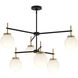 Rigsby 6 Light 40 inch Matte Black and Brushed Gold Chandelier Ceiling Light