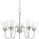 Classic 5 Light 23 inch Brushed Nickel Chandelier Ceiling Light