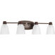 Asset 4 Light 32 inch Antique Bronze Bath Vanity Wall Light in Bulbs Not Included