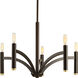 Draper 5 Light 25 inch Antique Bronze Chandelier Ceiling Light