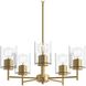 Replay 5 Light 21 inch Brushed Gold Chandelier Ceiling Light