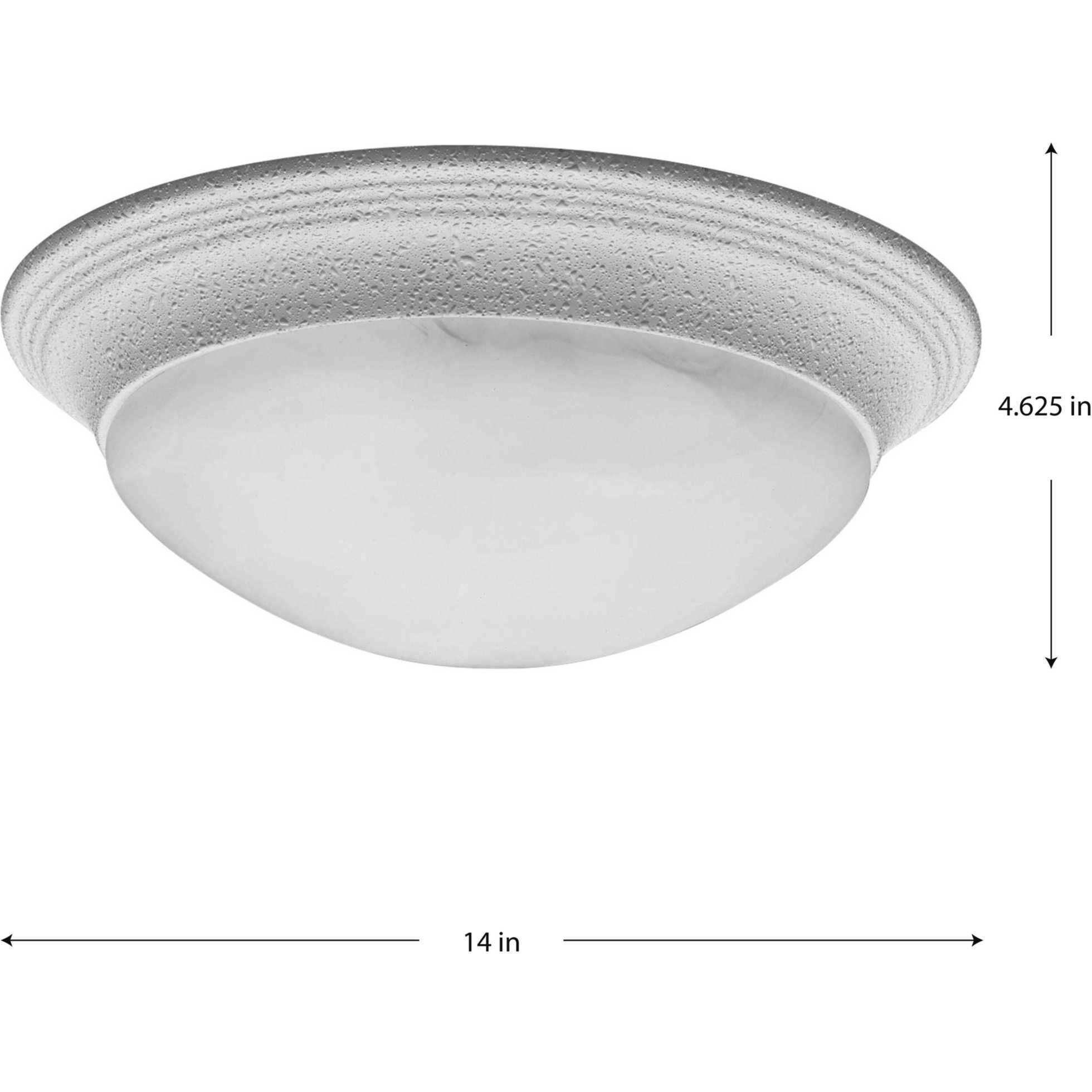 Alabaster Glass 2 Light 14 inch White Flush Mount Ceiling Light