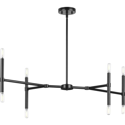 Arya 8 Light 40 inch Matte Black Linear Chandelier Ceiling Light, Design Series