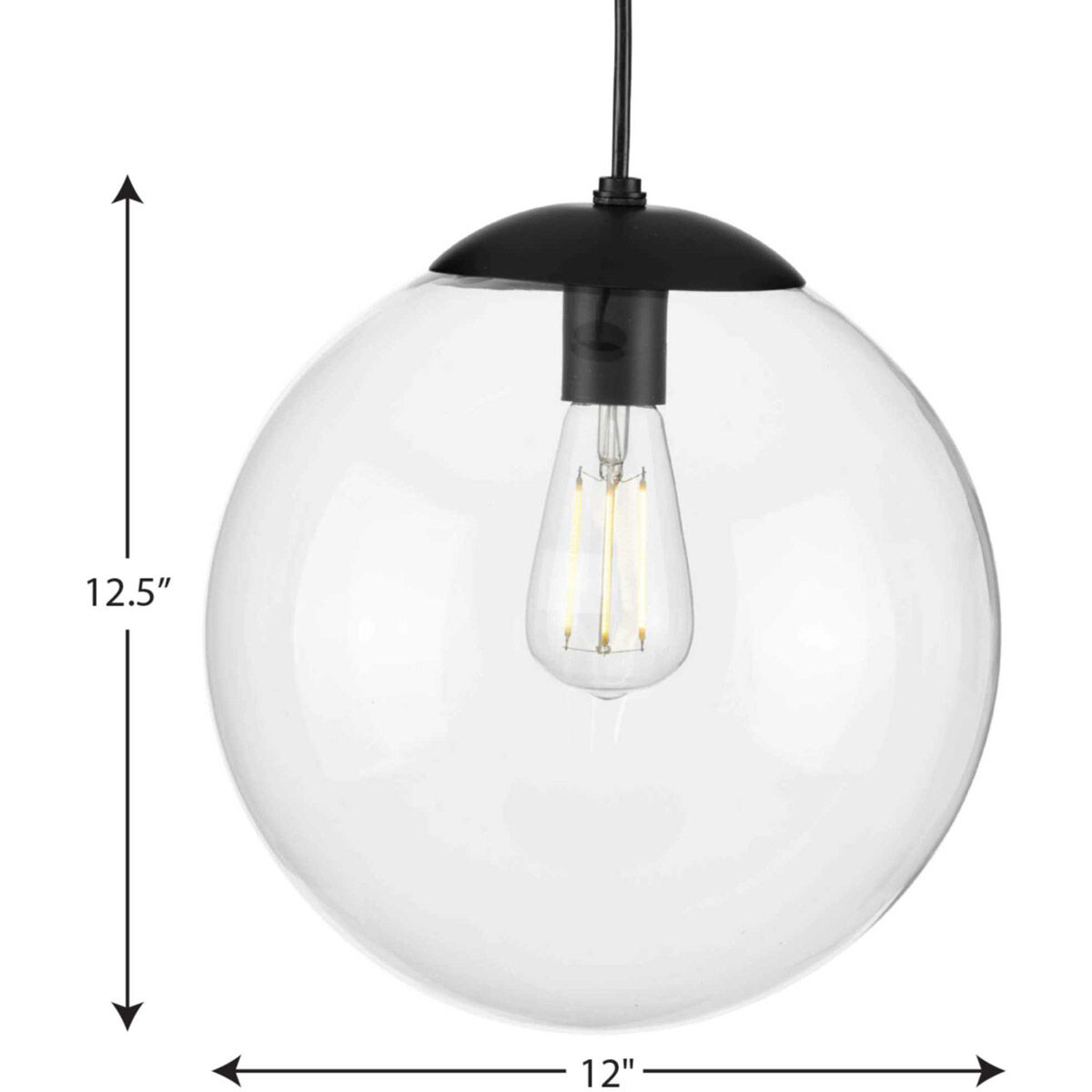 Atwell 1 Light 12 inch Matte Black Pendant Ceiling Light, Large