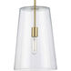 Clarion 1 Light 11 inch Satin Brass Pendant Ceiling Light, Medium