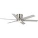 Bexar 54 inch Brushed Nickel with Silver/Dark Cherry Blades Ceiling Fan, Progress LED