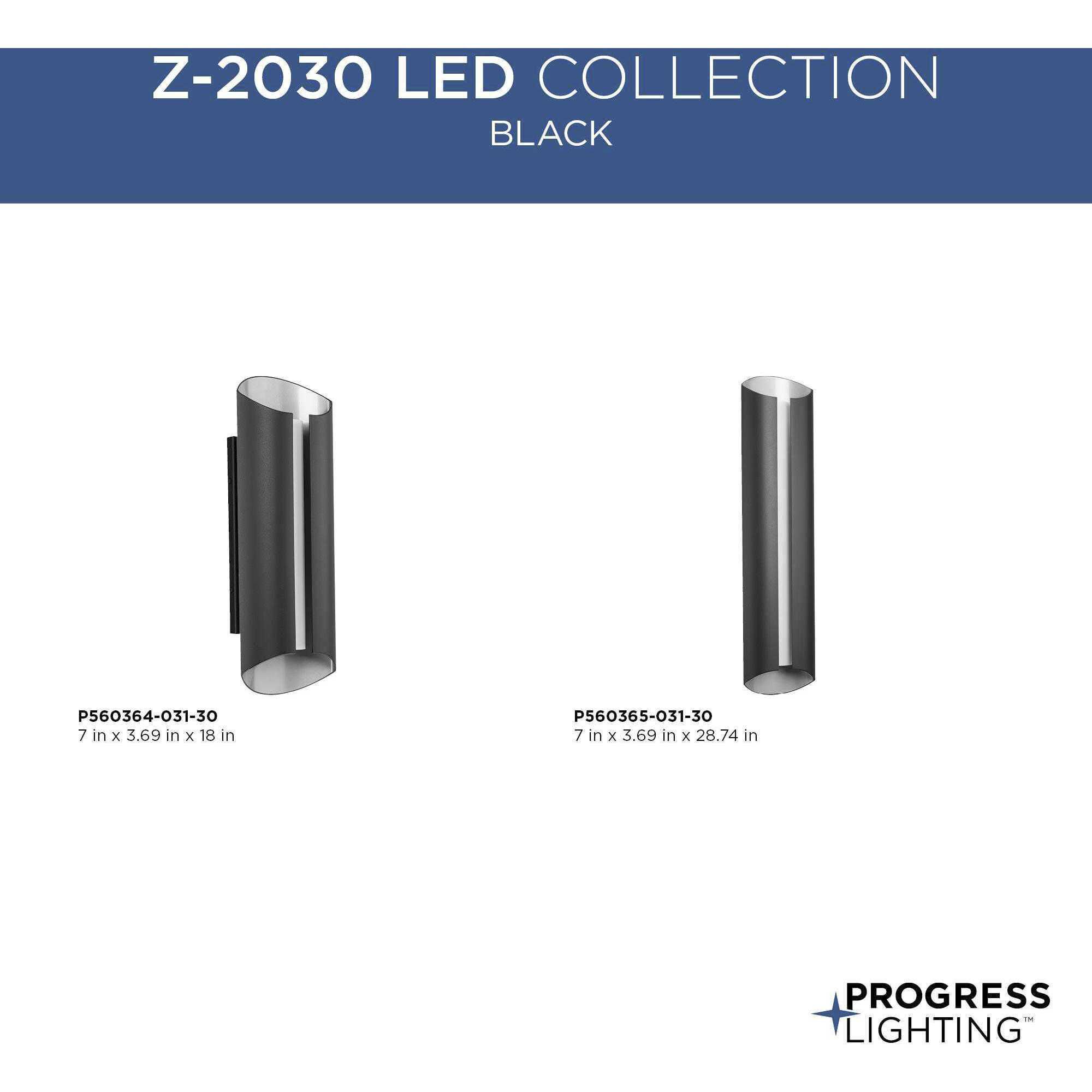Progress P560364-031-30 Z-2030 LED LED 18 inch Black Outdoor Wall Light ...