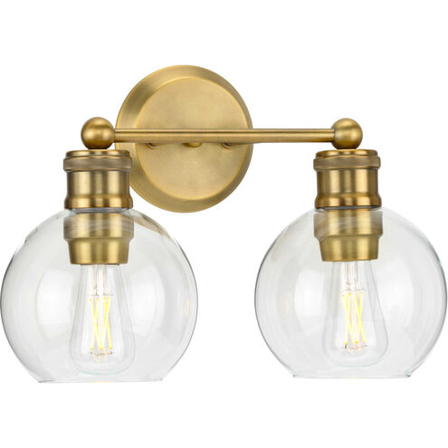 Hansford 2 Light 16 inch Vintage Brass Bath Vanity Wall Light