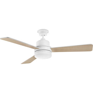 Trevina II 52 inch White with Natural Cherry/White Blades Ceiling Fan, Progress LED