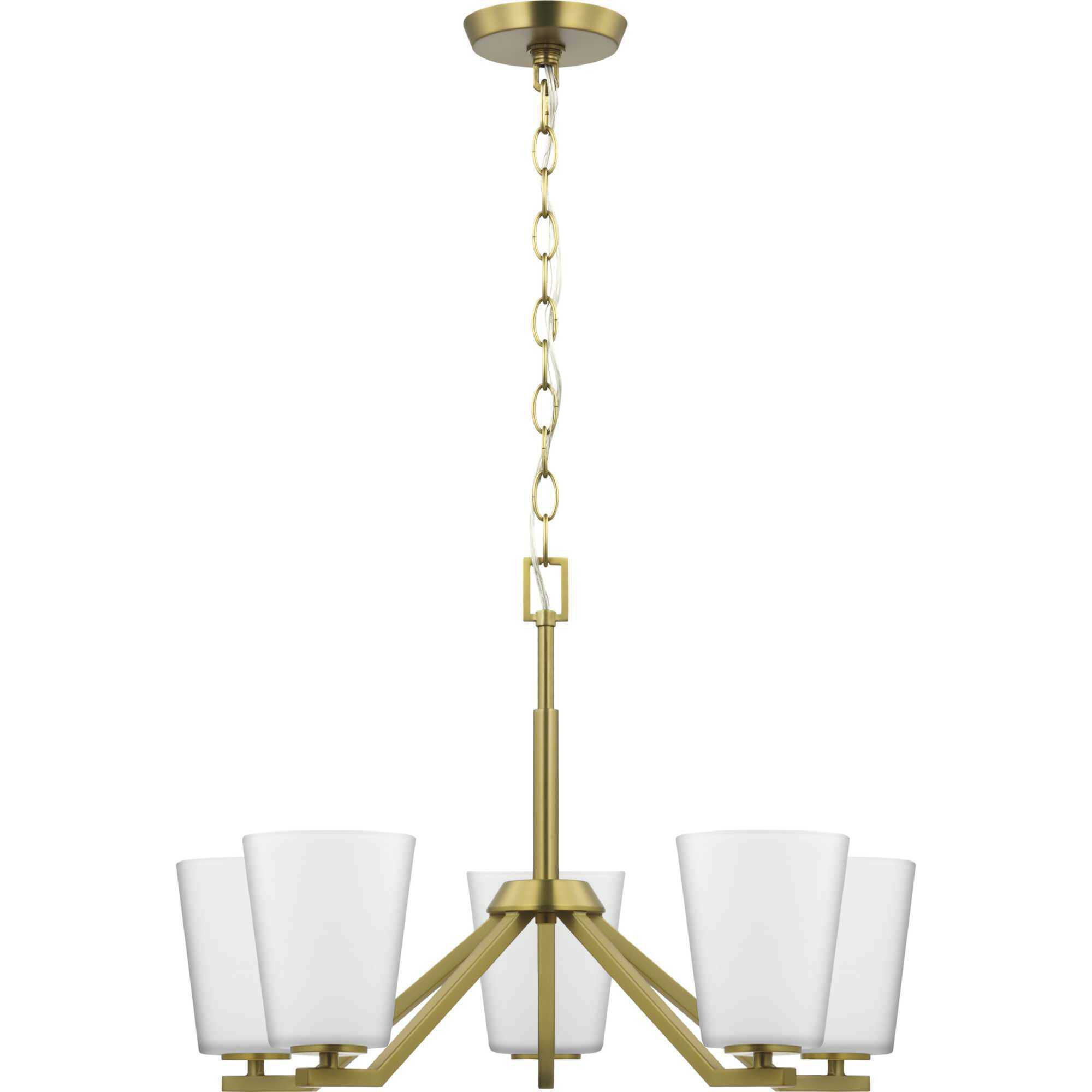 Vertex 5 Light 22.5 inch Brushed Gold Chandelier Ceiling Light