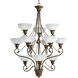 Pavilion 12 Light 35 inch Antique Bronze Chandelier Ceiling Light