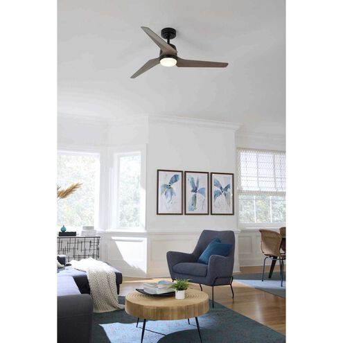 Upshur 52 inch Matte Black with Rustic Charcoal Blades Ceiling Fan