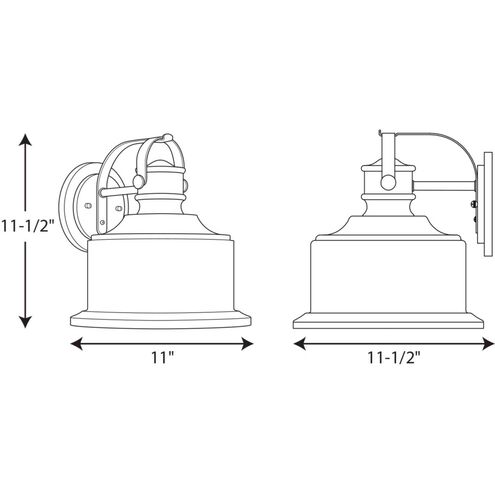 Callahan LED LED 12 inch Antique Bronze Outdoor Wall Lantern, Medium, Progress LED