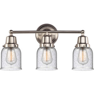 Aditi Small Bell 3 Light 21 inch Brushed Satin Nickel Bath Vanity Light Wall Light, Aditi