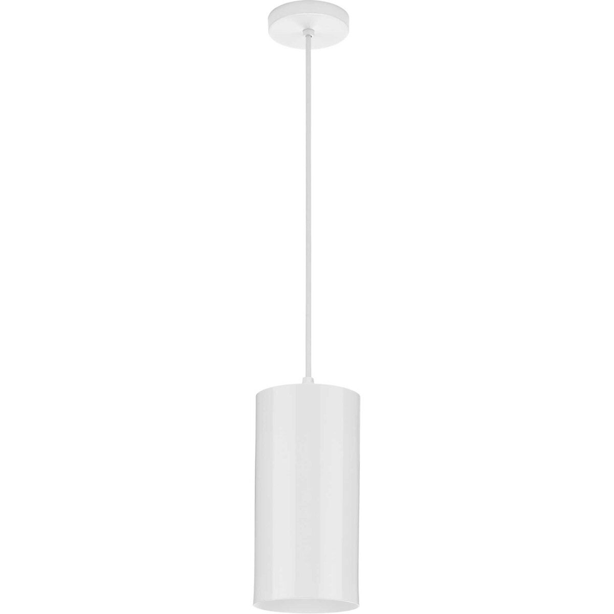 CYL RNDS 1 Light 6 inch White Outdoor Pendant