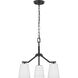 Vertex 3 Light 18 inch Matte Black Convertible Chandelier Ceiling Light