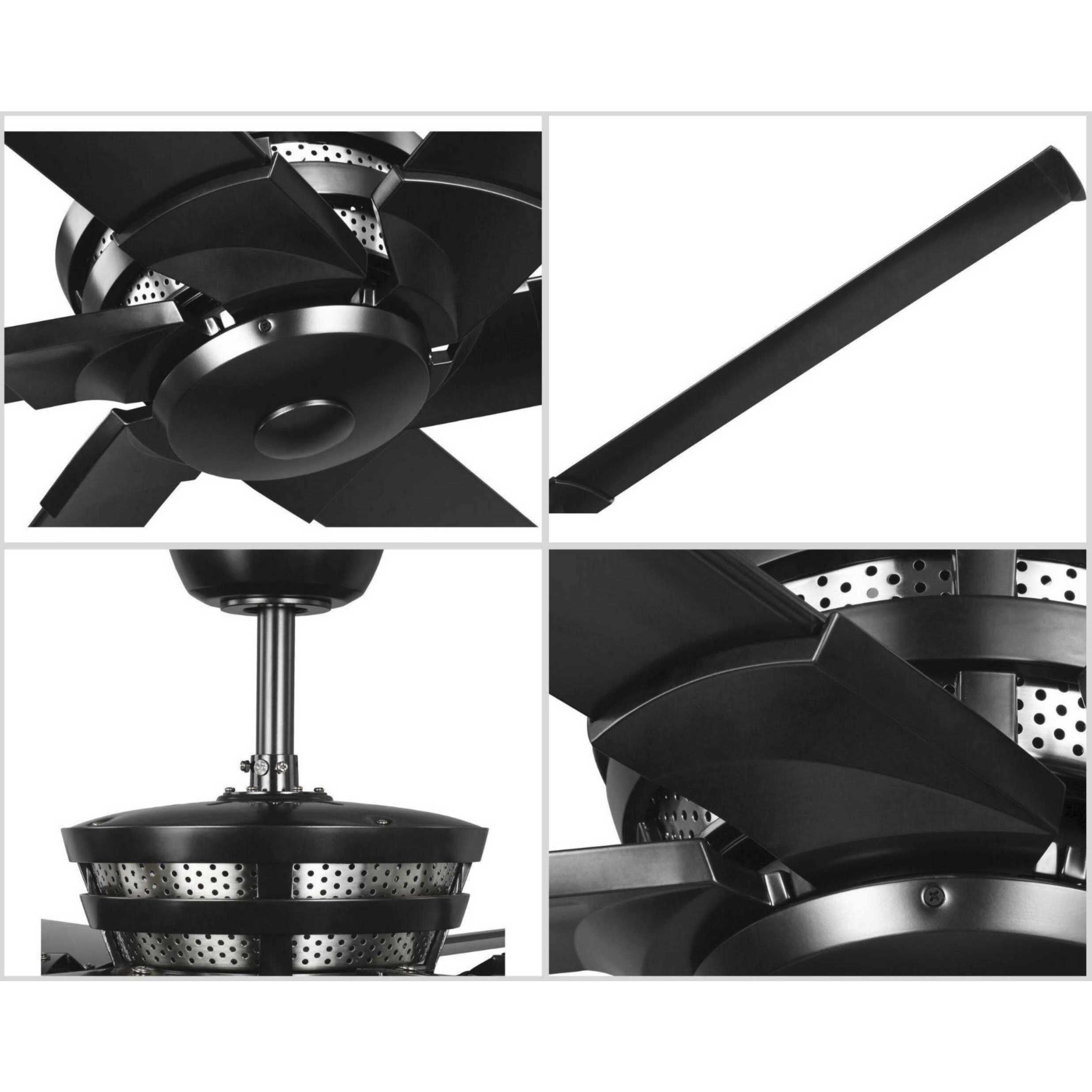 Huff 96 inch Black with Matte Black Blades Ceiling Fan