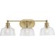 Singleton 3 Light 26.5 inch Vintage Brass Bath Vanity Wall Light
