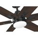 Dallam 60 inch Matte Black with Matte Black/American Walnut Blades Ceiling Fan, Progress LED