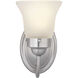 Fluted Glass 1 Light 5.25 inch Brushed Nickel Bath Vanity Wall Light in Etched