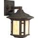 Arts and Crafts 1 Light 11 inch Weathered Bronze Outdoor Wall Lantern
