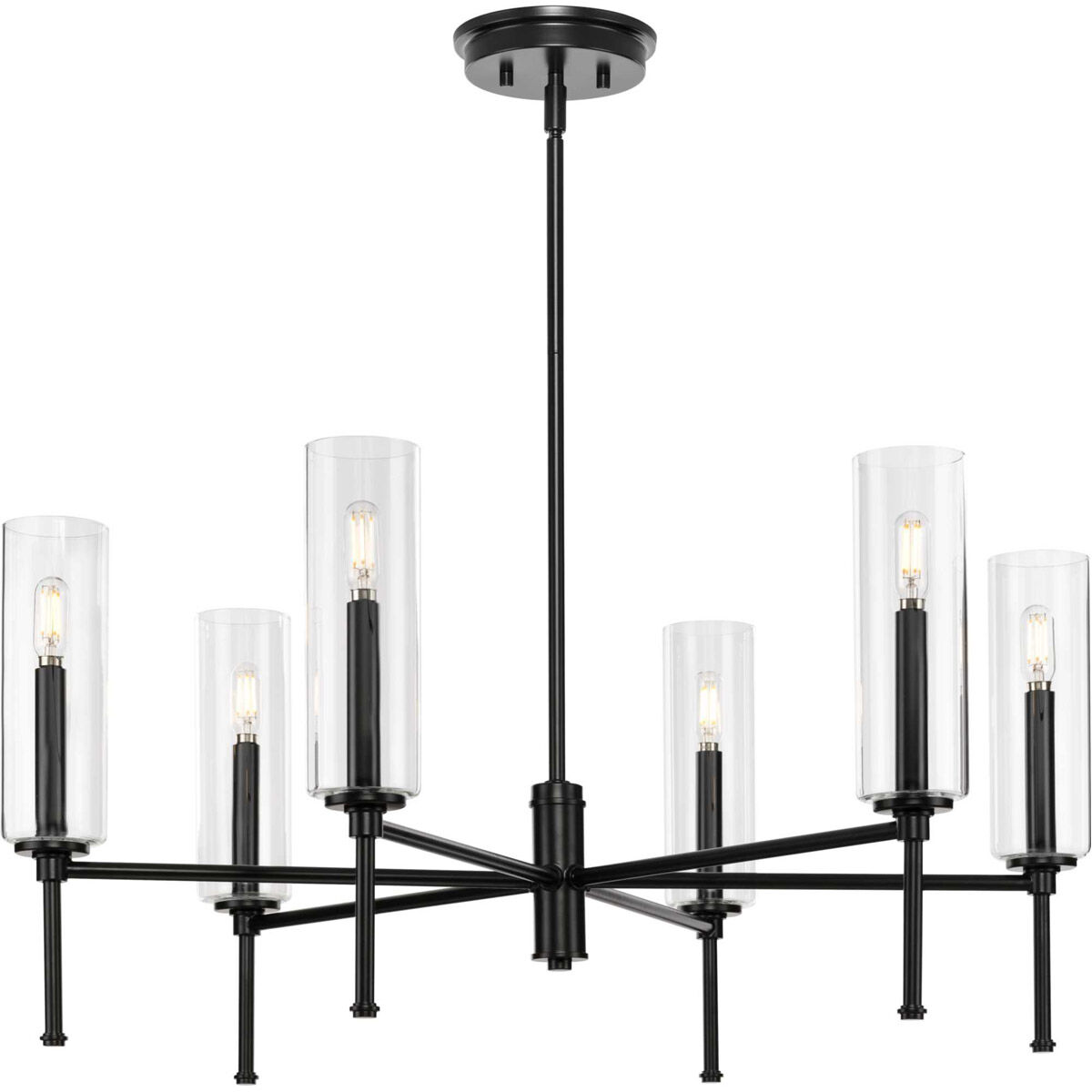 Elara 6 Light 30 inch Matte Black Chandelier Ceiling Light