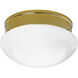 Fitter 2 Light 12 inch Polished Brass Close-to-Ceiling Ceiling Light in White Glass