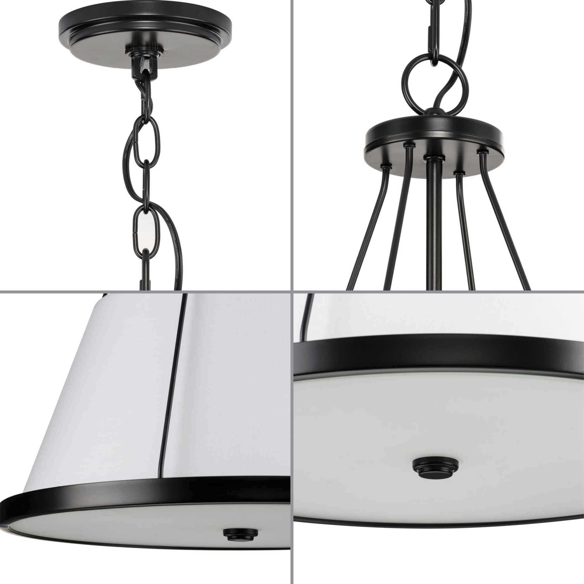 Saffert 3 Light 22 inch Matte Black Pendant Ceiling Light, Design Series