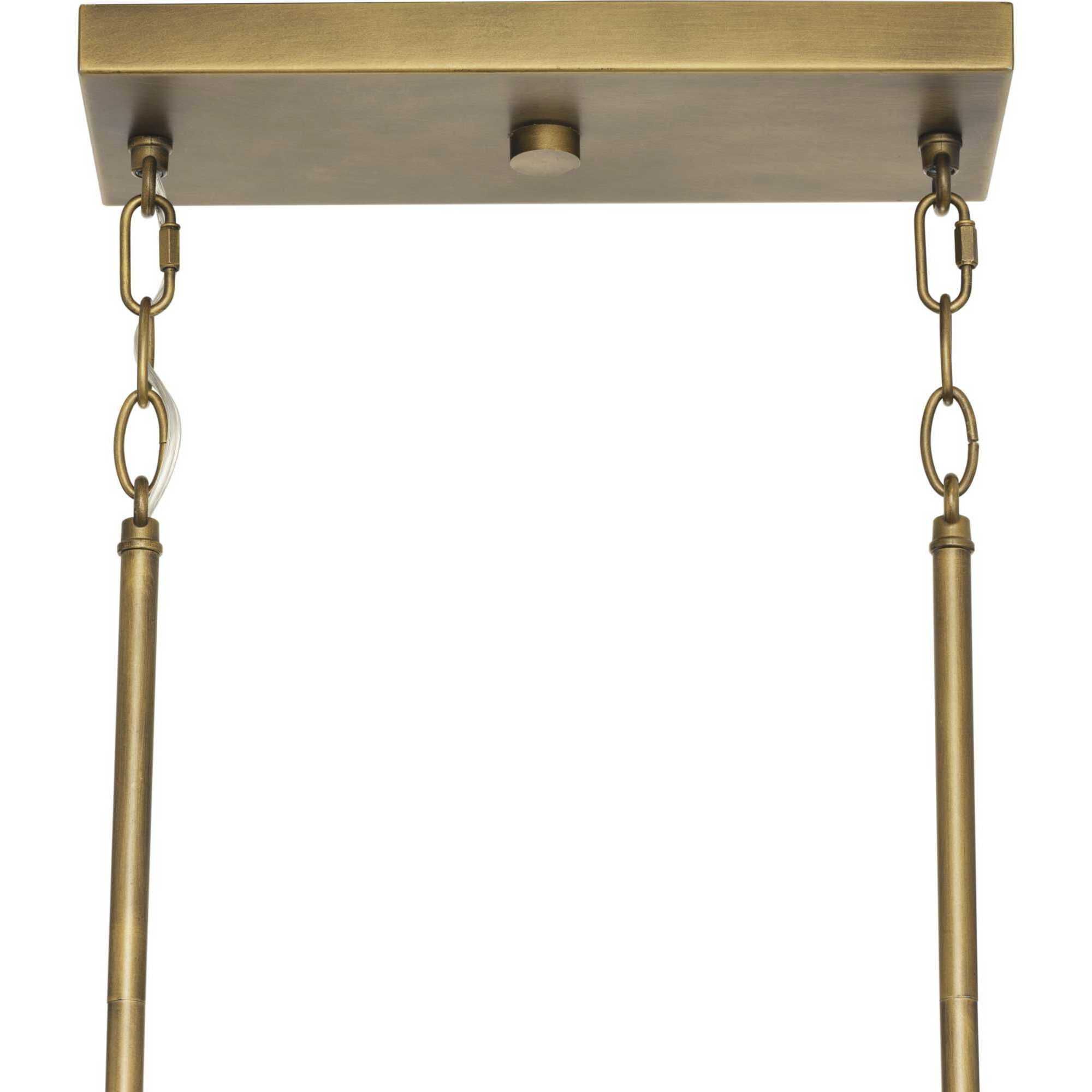 Burgess 4 Light 42 inch Aged Bronze Linear Chandelier Ceiling Light, Design Series