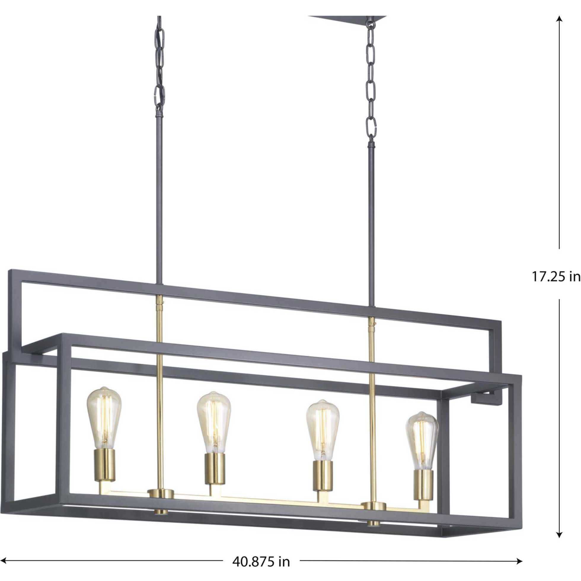 Blakely 4 Light 41 inch Graphite Linear Chandelier Ceiling Light, Design Series