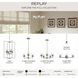 Replay 3 Light 17 inch Polished Nickel Chandelier Ceiling Light