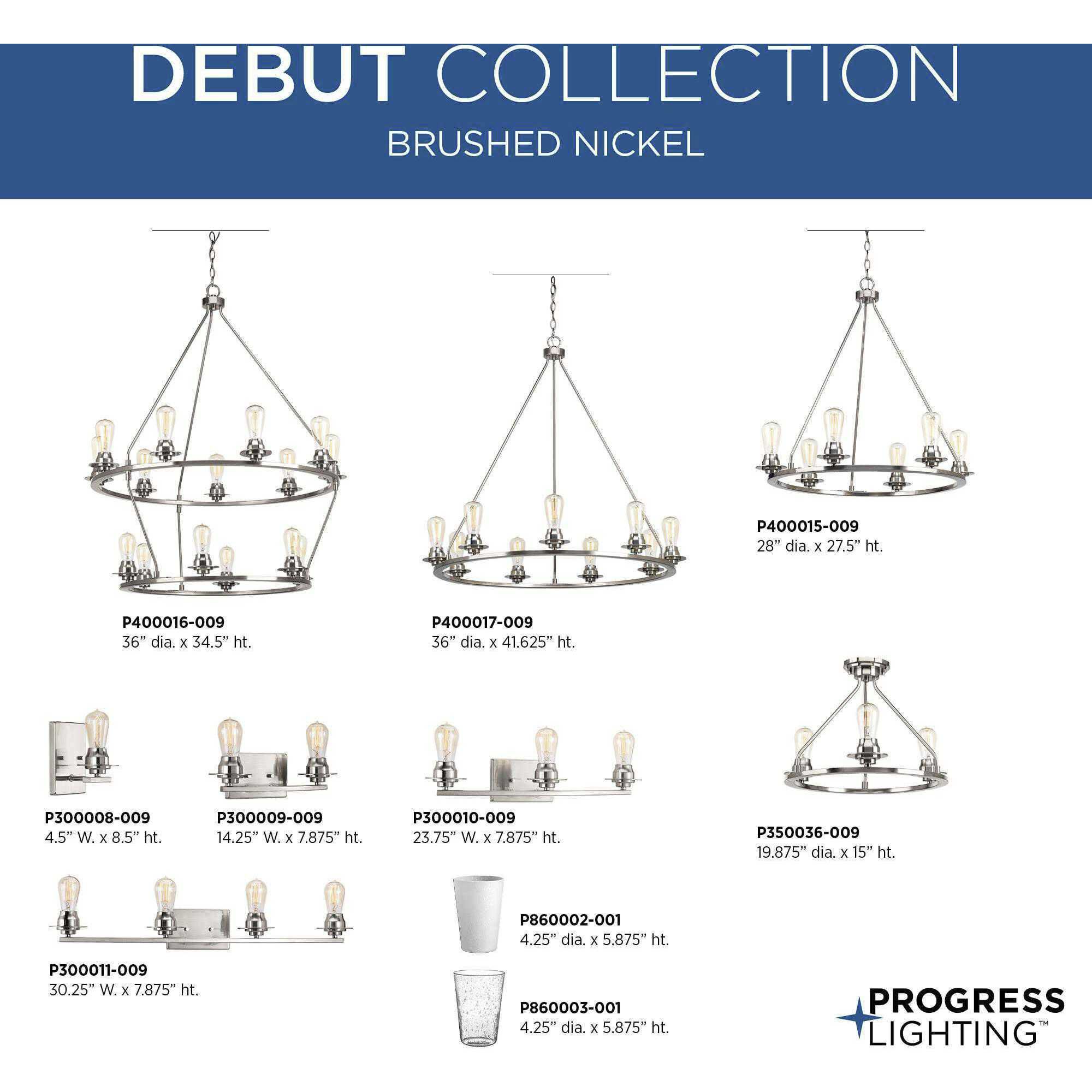 Debut 6 Light 28 inch Brushed Nickel Chandelier Ceiling Light, Design Series