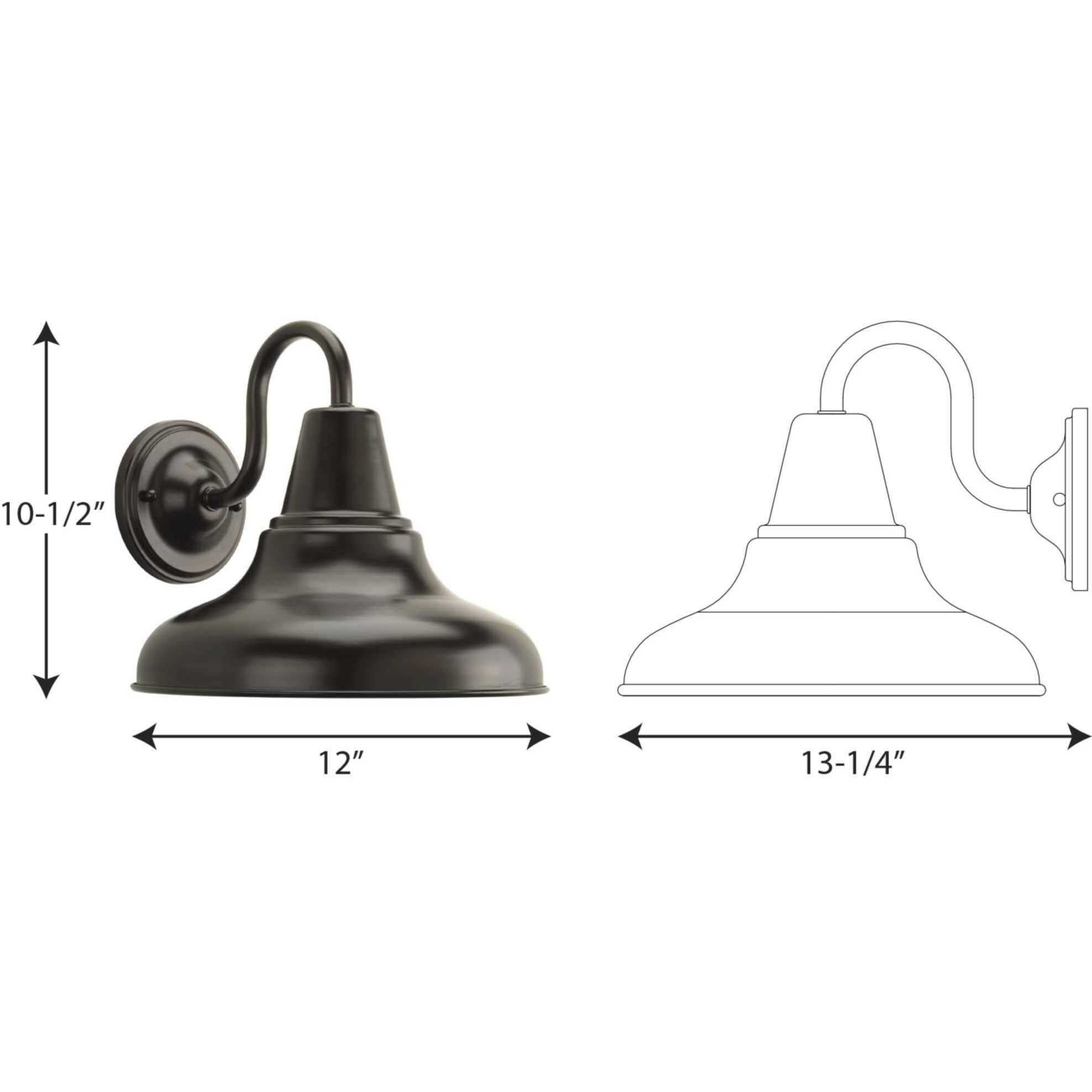 District Outdoor Wall Lantern in Antique Bronze, Standard Lamping, Large