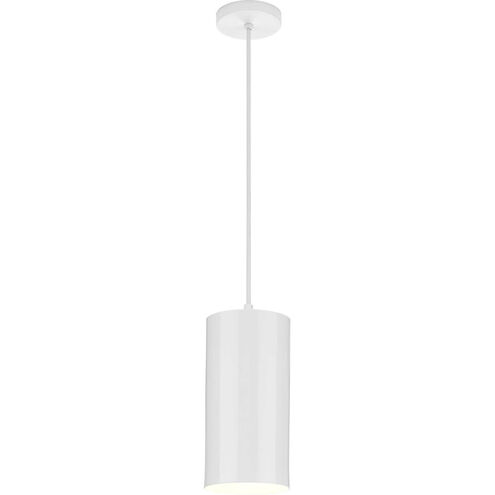 CYL RNDS 1 Light 6 inch White Outdoor Pendant