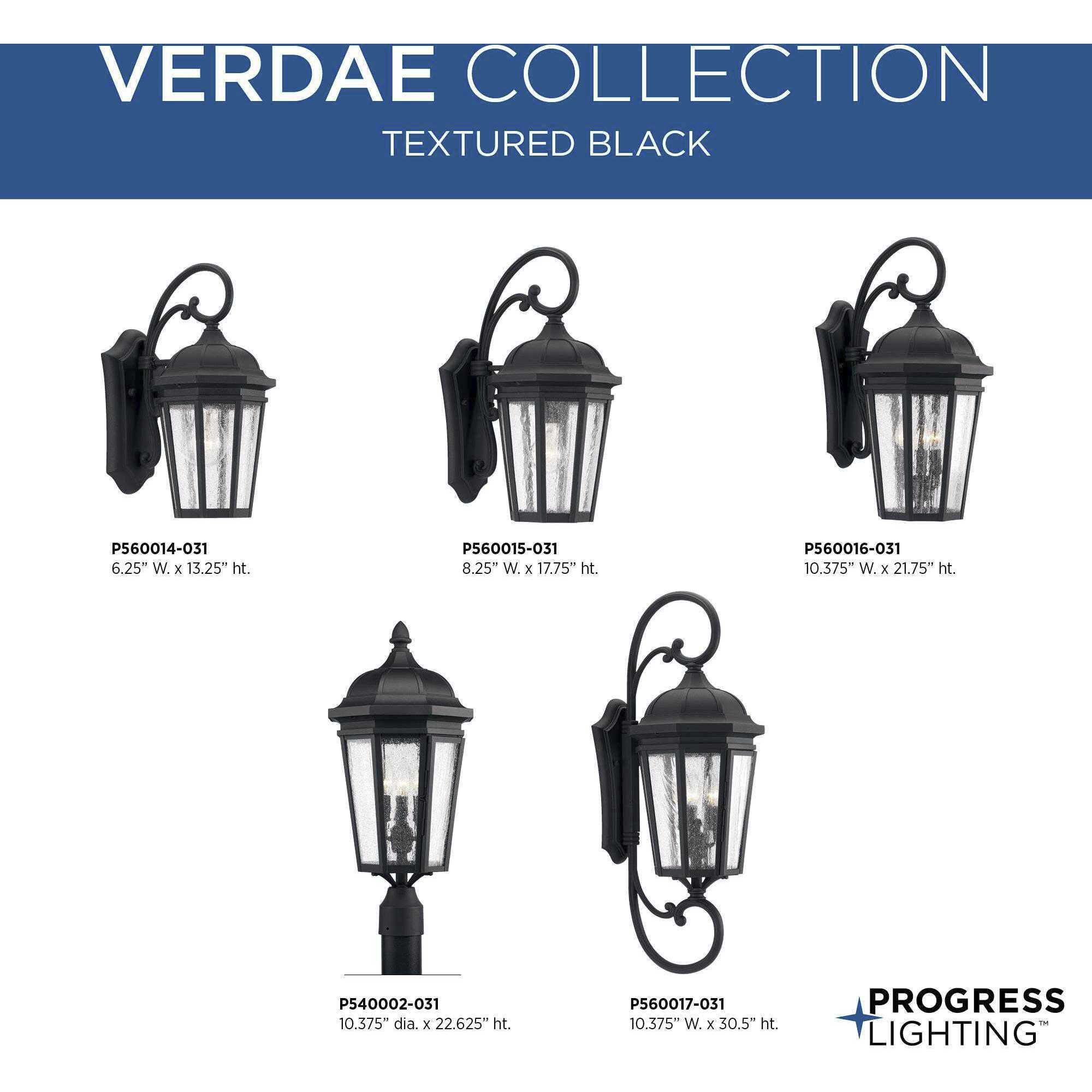 Verdae 3 Light 23 inch Textured Black Outdoor Post Lantern, Design Series