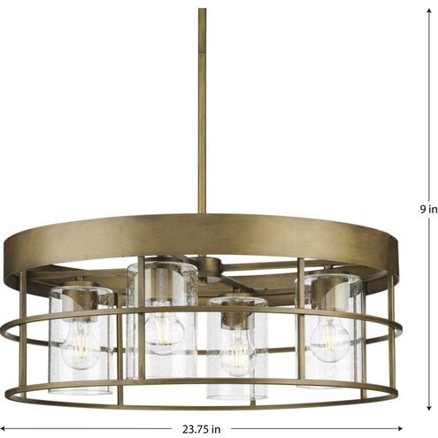 Burgess 4 Light 23.75 inch Aged Bronze Chandelier Ceiling Light, Design Series
