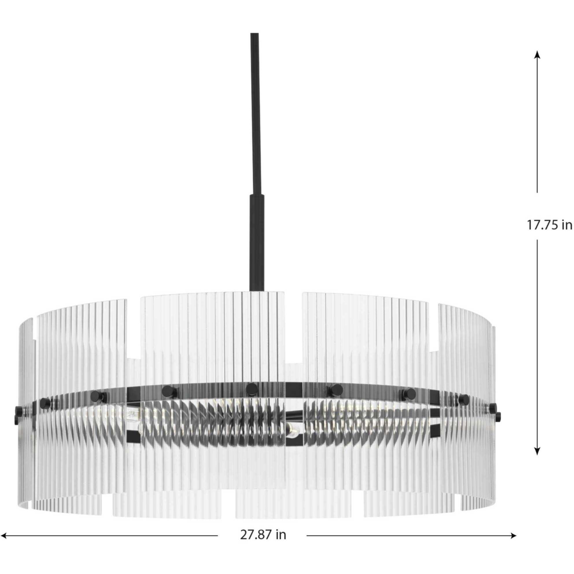 Seville 6 Light 27.87 inch Matte Black Chandelier Ceiling Light, Design Series