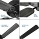 AirPro 52 inch Matte Black with Matte Black/Distressed Ebony Blades Ceiling Fan
