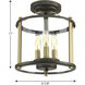 Squire 3 Light 10 inch Antique Bronze Outdoor Semi-Flush Convertible in Antique Bronze and Vintage Brass
