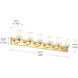 Merry 6 Light 48 inch Brushed Gold Bath Vanity Wall Light