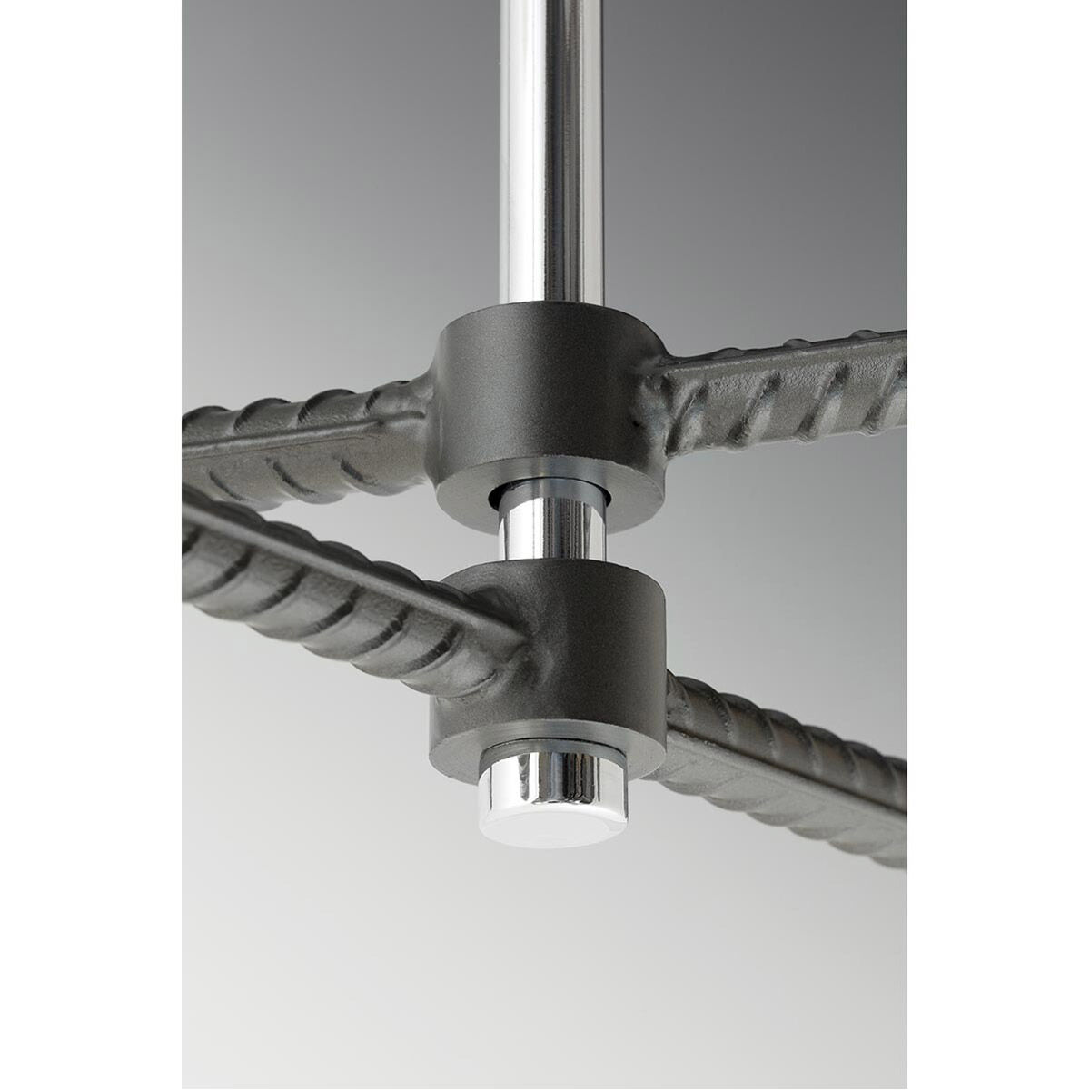 Re-Bar 4 Light 21.88 inch Polished Chrome Pendant Ceiling Light, Design Series