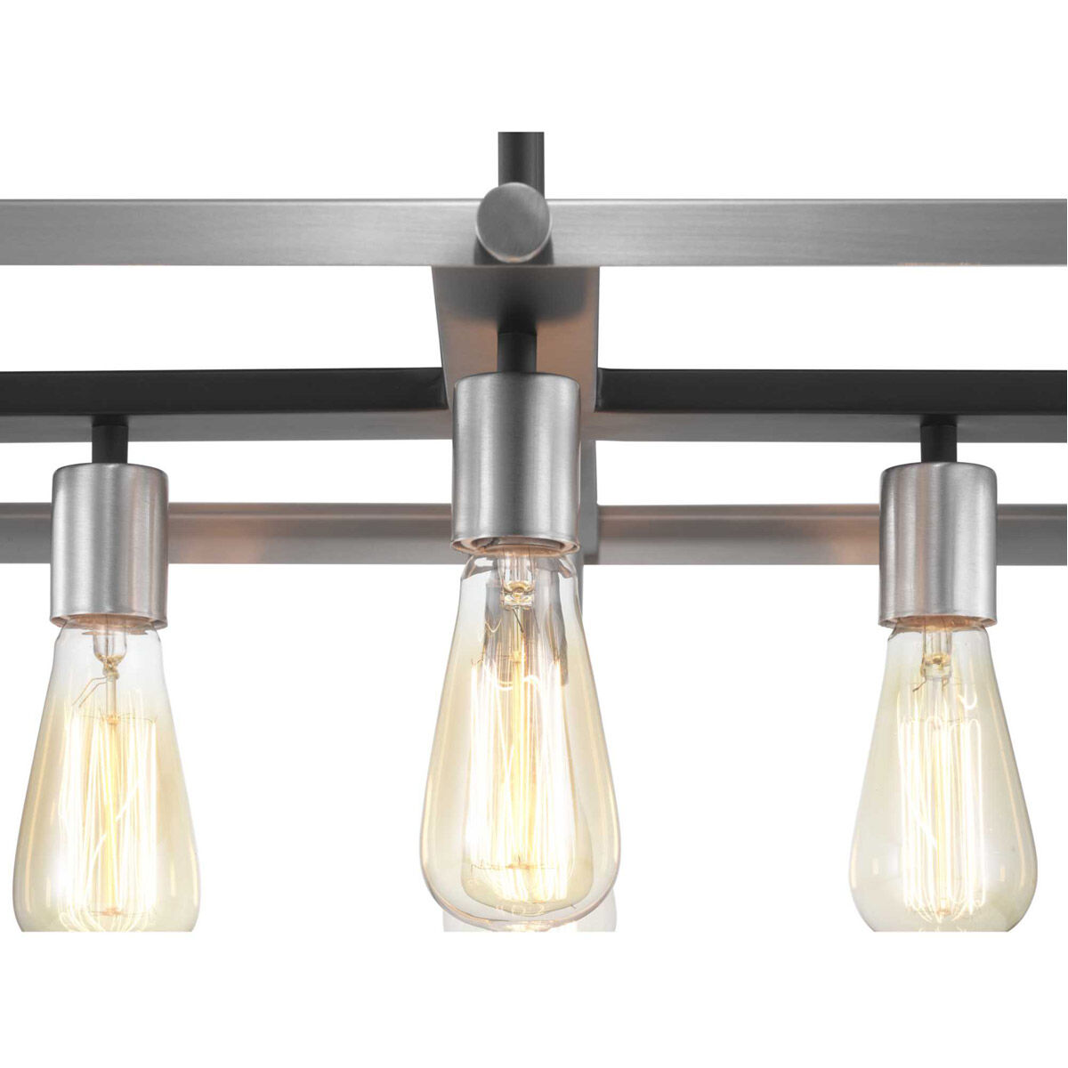 Progress Union Square Chandelier 4 Light Stainless Steel 20 W