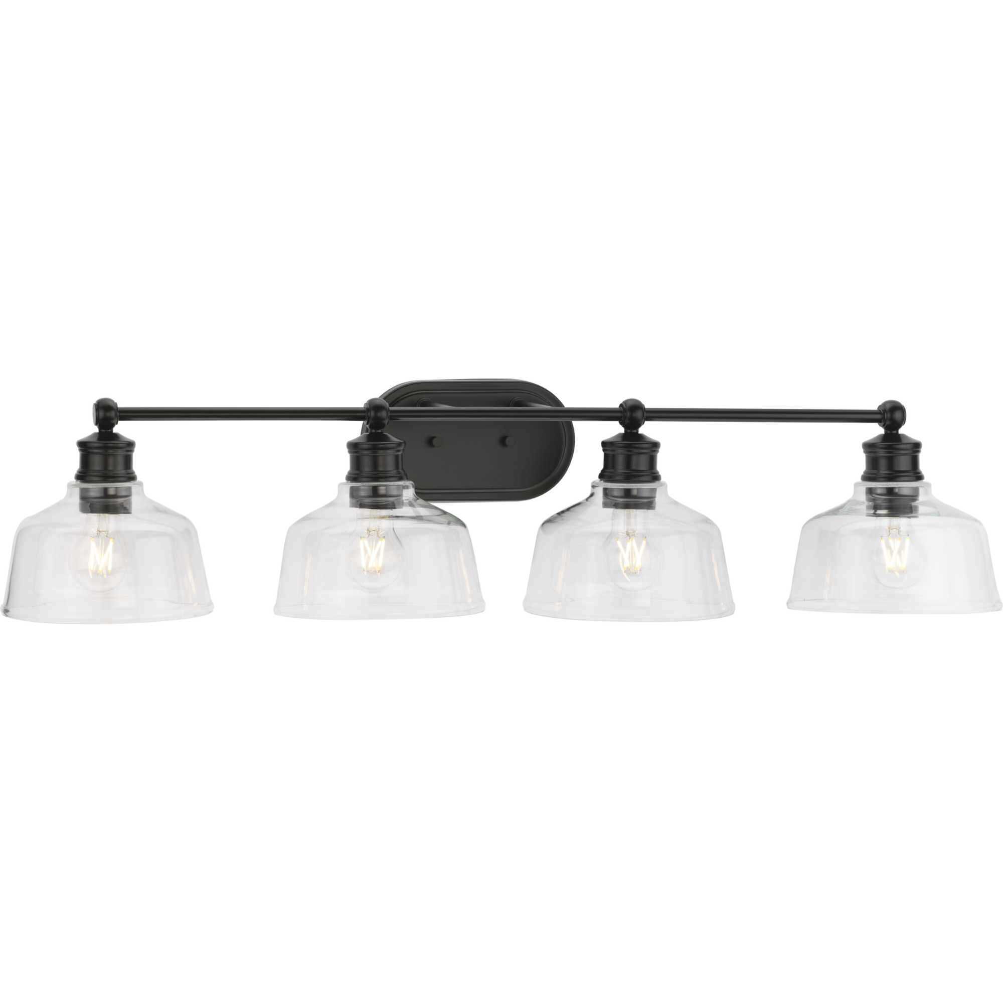 Progress P300398 31M Singleton 4 Light 36 inch Matte Black Bath Vanity Wall Light