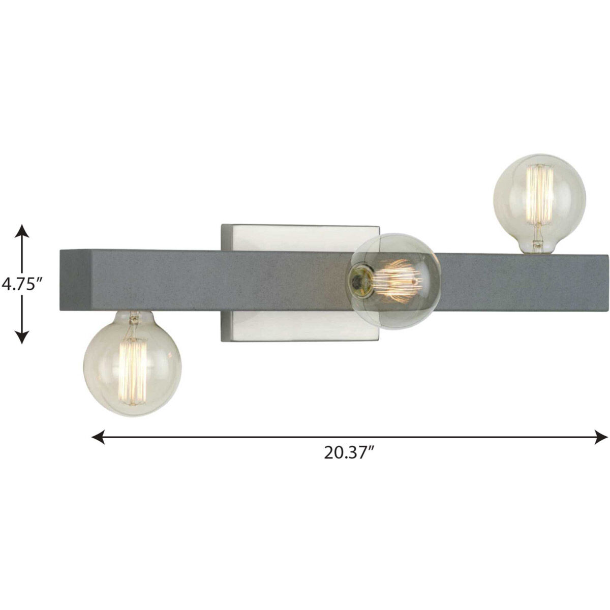 Mill Beam 3 Light 24 inch Brushed Nickel Bath Vanity Wall Light