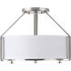 Ratio 3 Light 16 inch Brushed Nickel Semi-Flush Convertible Pendant Ceiling Light, Design Series