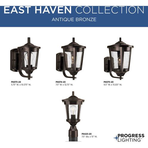 East Haven 1 Light 15 inch Antique Bronze Outdoor Post Lantern