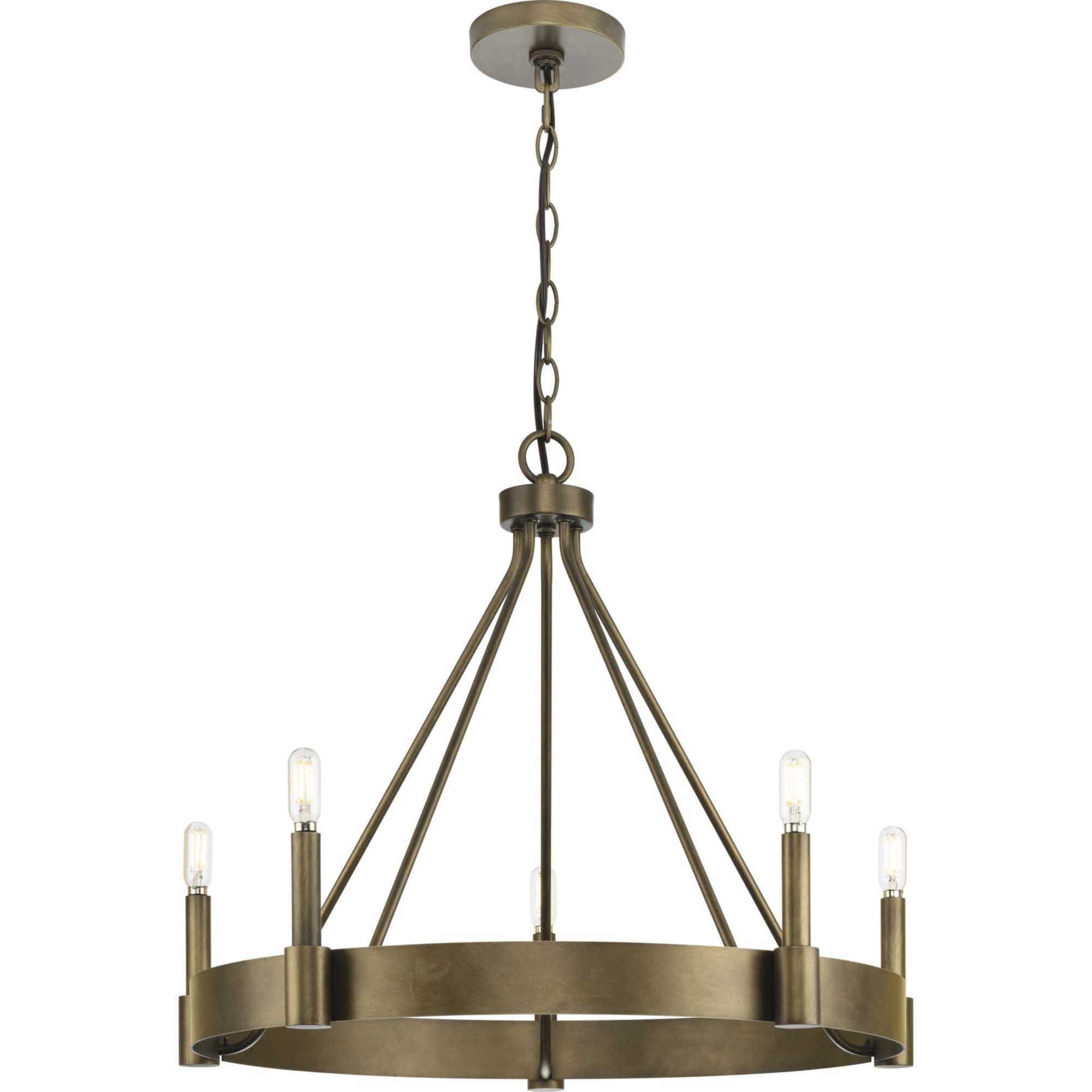 Breckenridge 5 Light 26 inch Aged Bronze Chandelier Ceiling Light, Design Series